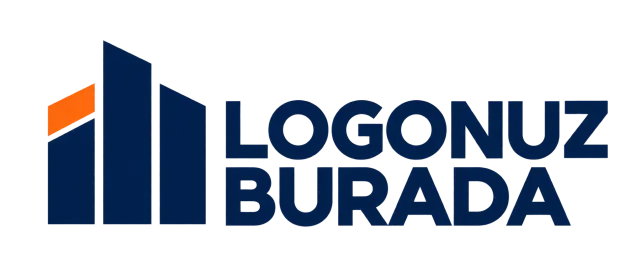 Lacivert turuncu minimalist beton logosu
