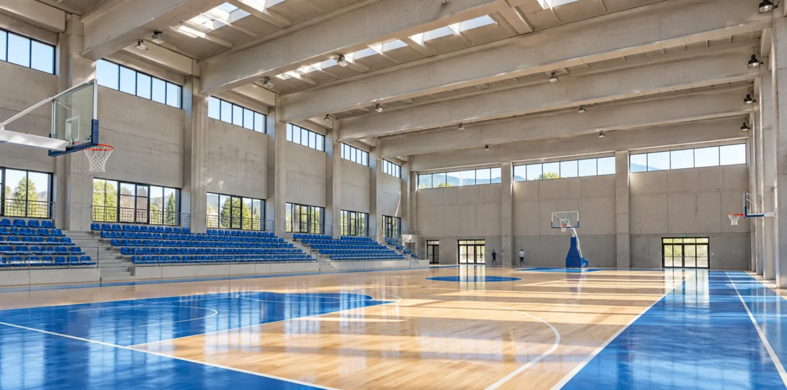 Geniş açıklıklı beton prefabrik kapalı spor salonu